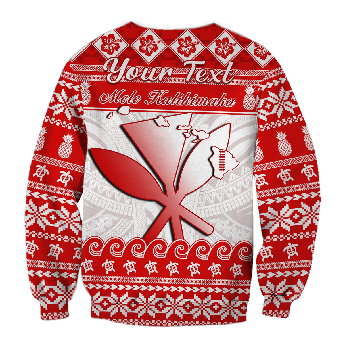 Custom Personalised Hawaii Christmas Sweatshirt Kanaka Polynesian Santa Claus Mele Kalikimaka LT14 - Polynesian Pride