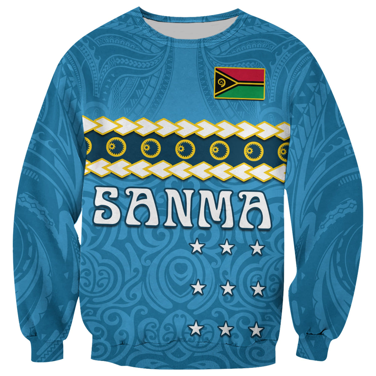 (Custom Personalised) Sanma Province Sweatshirt Vanuatu Pig Tusk Polynesian Flag Style LT14 - Polynesian Pride