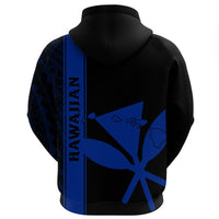 Kanaka Map King Blue Zipper Hoodie Edgar Style - Polynesian Pride