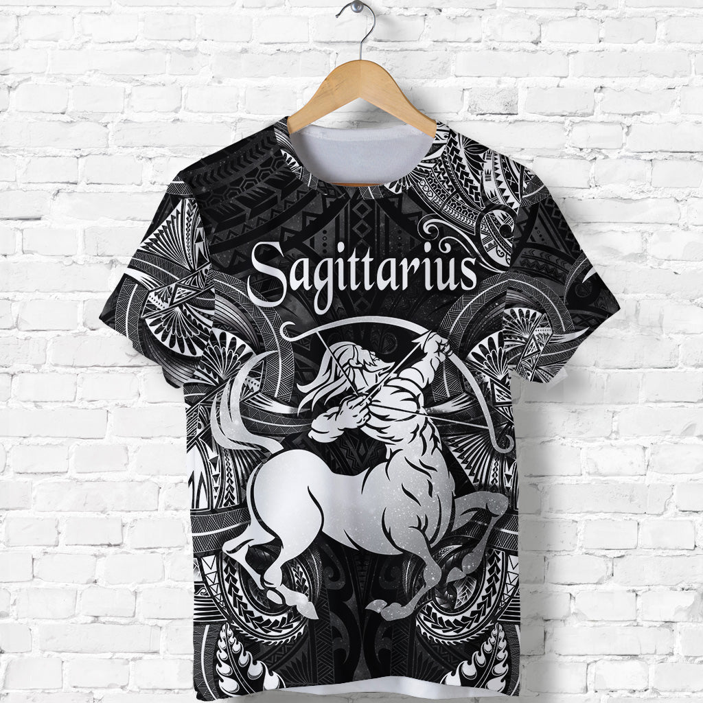 Sagittarius Zodiac Polynesian T Shirt Unique Style Black LT8 - Polynesian Pride