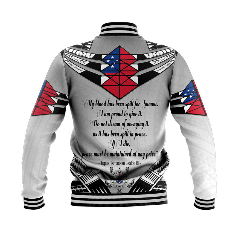 Samoa Black Saturday Baseball Jacket 28 Dec 1929 Visual Arts LT9 - Polynesian Pride