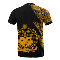 Samoa T Shirt Polynesian Pattern Gold Flash Style - Polynesian Pride