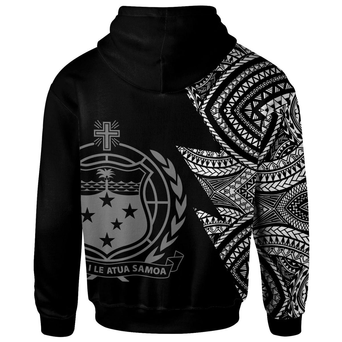 Samoa Custom Personalized Hoodie Flash Style White - Polynesian Pride