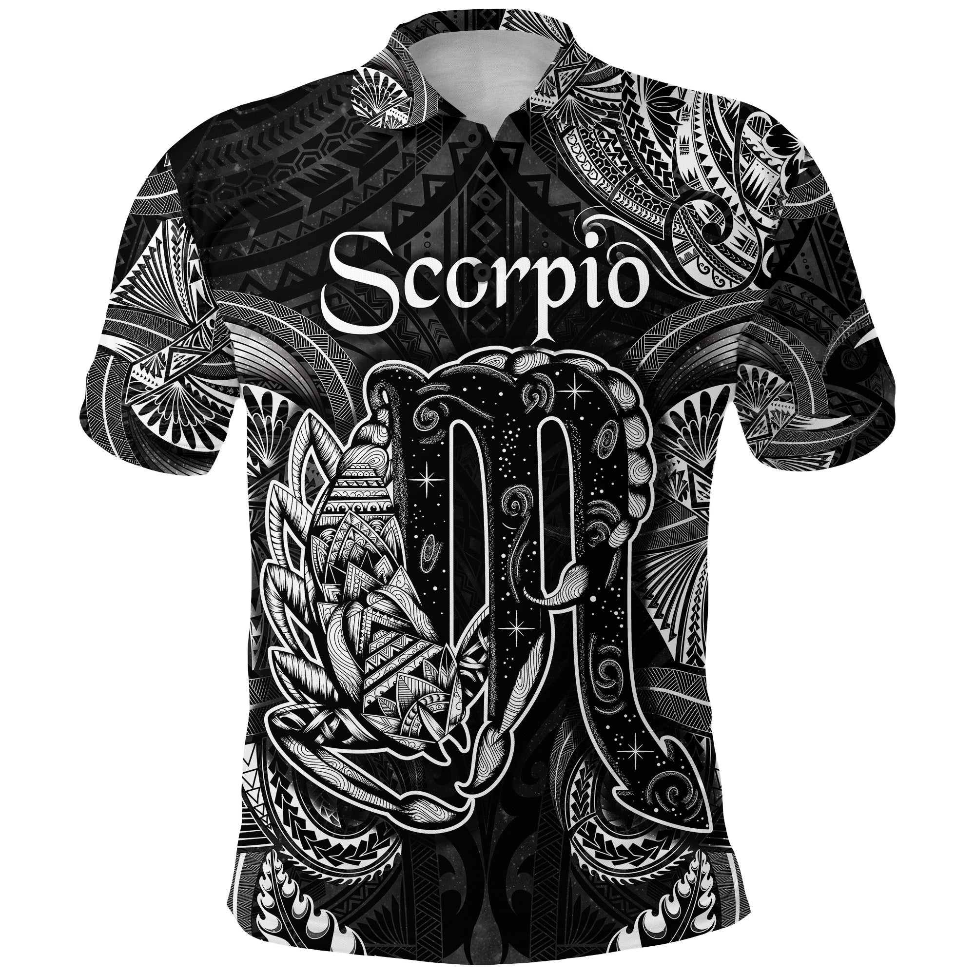 Custom Scorpio Zodiac Polynesian Polo Shirt Unique Style Black LT8 - Polynesian Pride