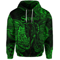 Scorpio Zodiac Polynesian Zip Hoodie Unique Style Green LT8 - Polynesian Pride