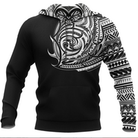 Maori Hoodie Polynesian Ethnic Style Tattoo Unisex Black - Polynesian Pride