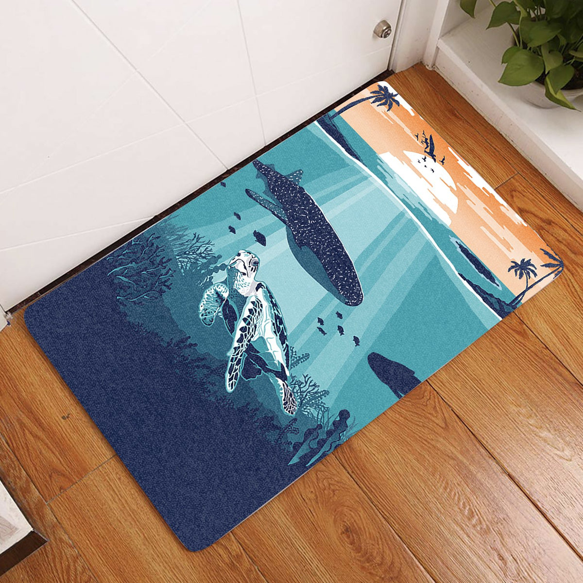 Sea Sunset Door Mat AH Door Mat Black - Polynesian Pride