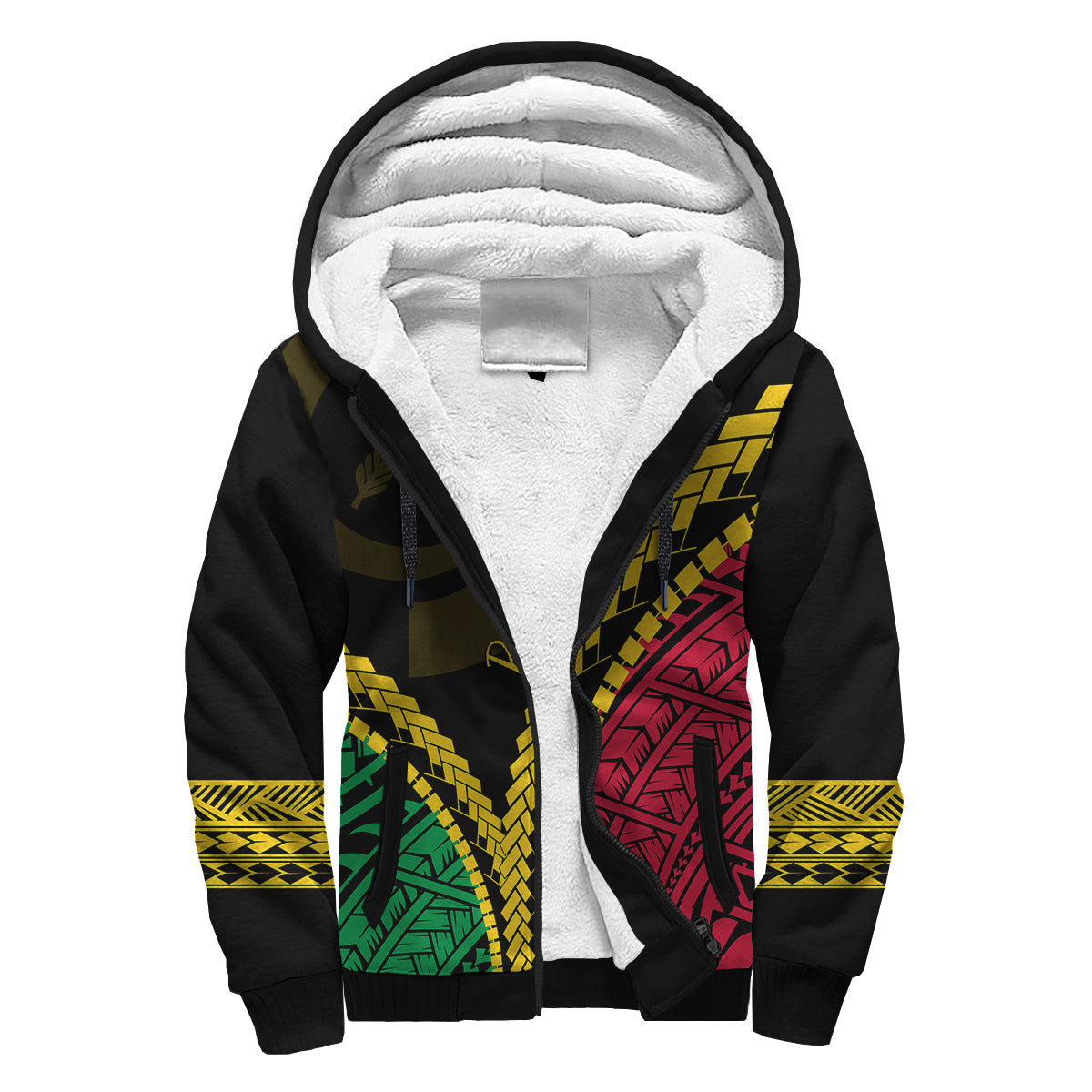 Vanuatu Personalised Sherpa Hoodie Proud Ni - Van Special Version LT7 Unisex Black - Polynesian Pride