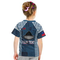 (Customize Personalize) F.A.S.T Samoa Mix Tapa Pattern Simple Style Kid T Shirt LT7 - Polynesian Pride