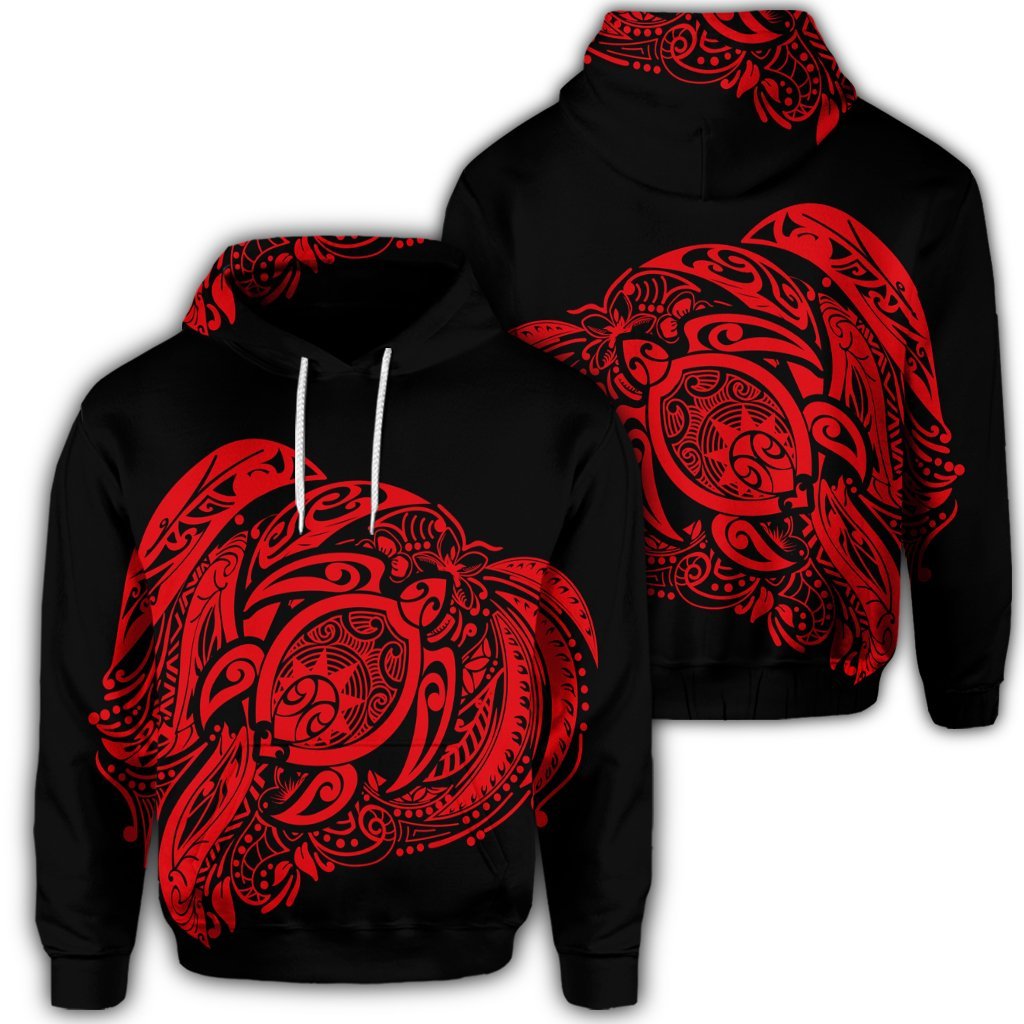 Simple Hoodie Red Unisex Art - Polynesian Pride