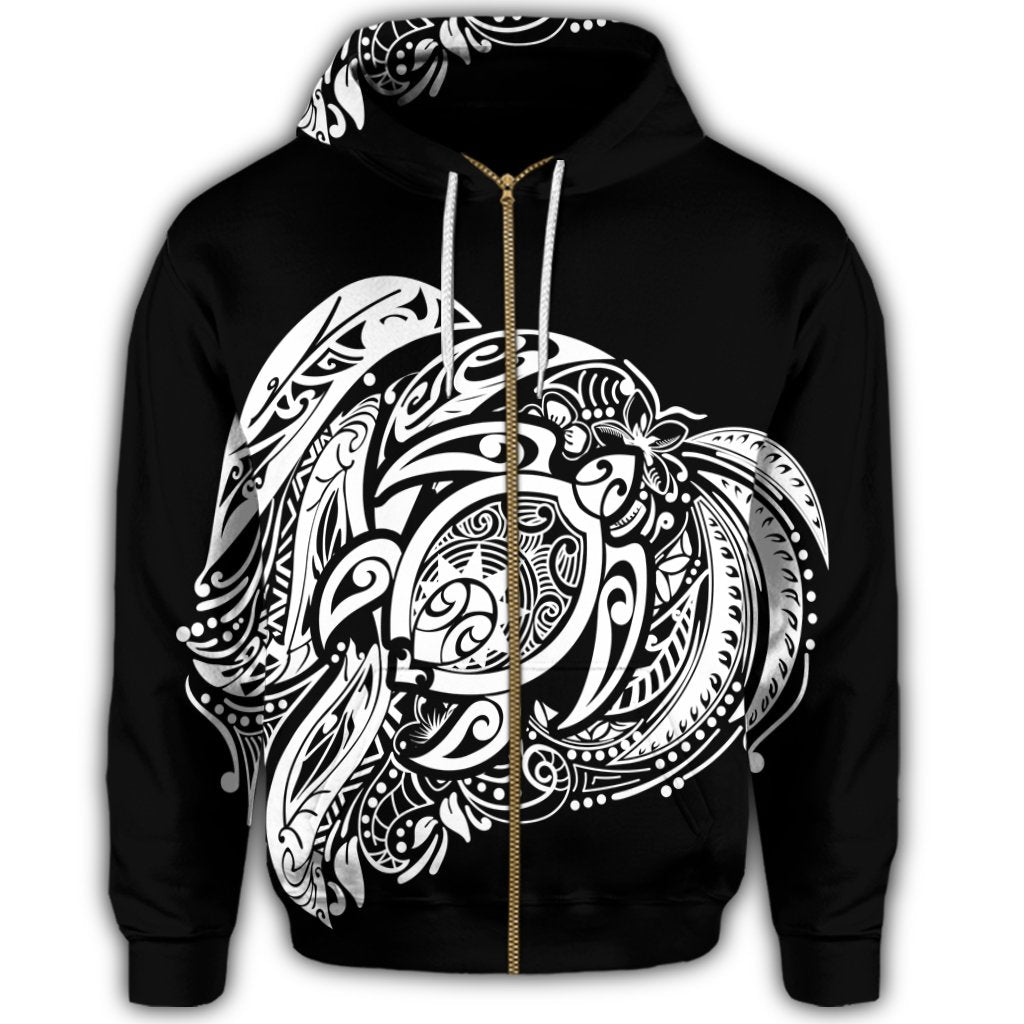 Simple Zip Hoodie White - Polynesian Pride