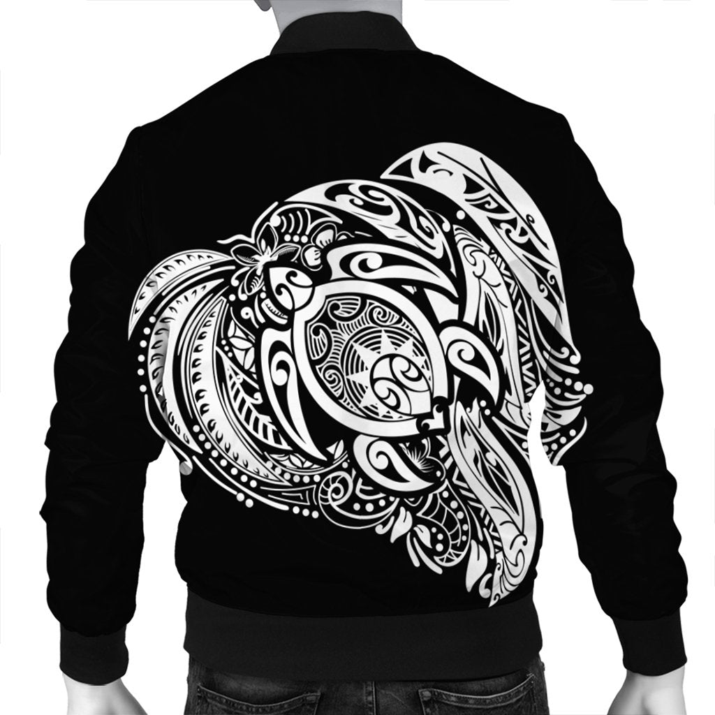 Simple Bomber Jacket White AH - Polynesian Pride