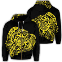 Simple Zip Hoodie Yellow Unisex Art - Polynesian Pride