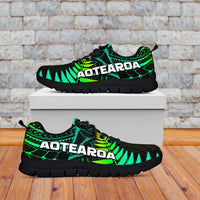 Aotearoa Fern Sneakers New Zealand Hei Tiki Green Style LT13 Black - Polynesian Pride