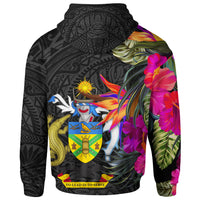 Solomon Islands Zip up Hoodie Hibiscus Polynesian Pattern - Polynesian Pride