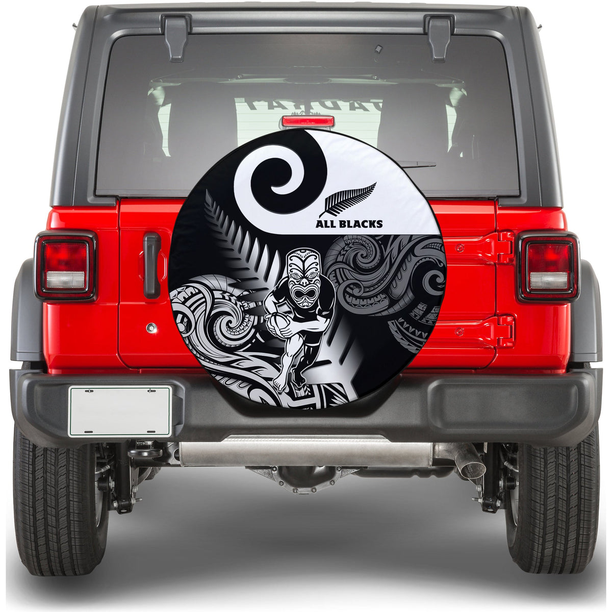 New Zealand Silver Fern Rugby Spare Tire Cover All Black Maori Koru LT14 - Polynesian Pride