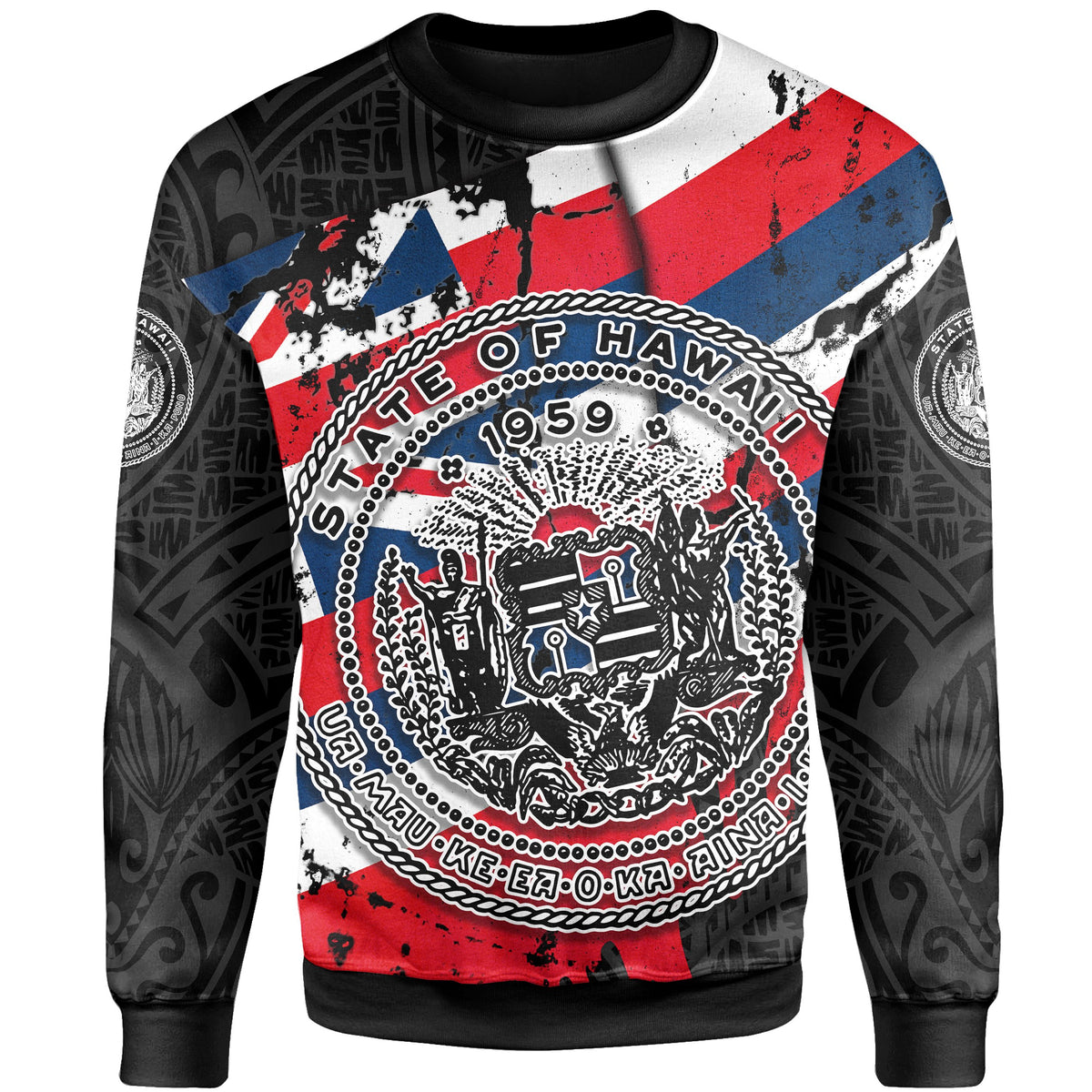 Hawaii State Crewneck Sweatshirt My Blood - Polynesian Pride