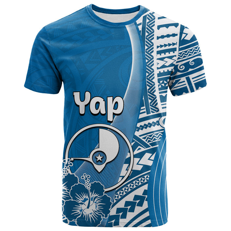 Custom Yap of Micronesia T Shirt Vibe Style LT6 Blue - Polynesian Pride