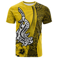 Hawaiian Shark Polynesian T Shirt Vibe Yellow Style LT6 Yellow - Polynesian Pride