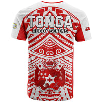 Tonga Rugby Sevens T Shirt Coat of Arms Tribal Polynesian Pattern LT9 - Polynesian Pride