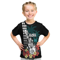 Hawaii Ukulele Mix Hibiscus and Coconut Tree T Shirt Aloha Vintage Black Version LT9 - Polynesian Pride