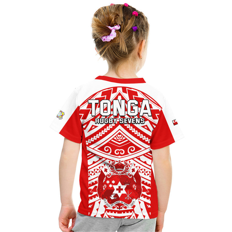 Tonga Rugby Sevens T Shirt Coat of Arms Tribal Polynesian Pattern LT9 - Polynesian Pride