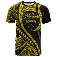 Custom Federated States of Micronesia Independence Day T Shirt Gold Polynesian Wave Style LT9 Adult Gold - Polynesian Pride