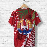 Tahiti Rugby T Shirt Coconut Leaves - Polynesian Pride