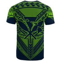 Hawaiian Kanaka Map Football Jersey T Shirt Navy Roger Style - Polynesian Pride