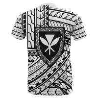 Hawaii Coat of Arms Polynesian T Shirt White Quarter Style - Polynesian Pride