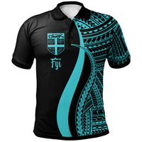Fiji Polo Shirt Turquoise Polynesian Tentacle Tribal Pattern Unisex Turquoise - Polynesian Pride