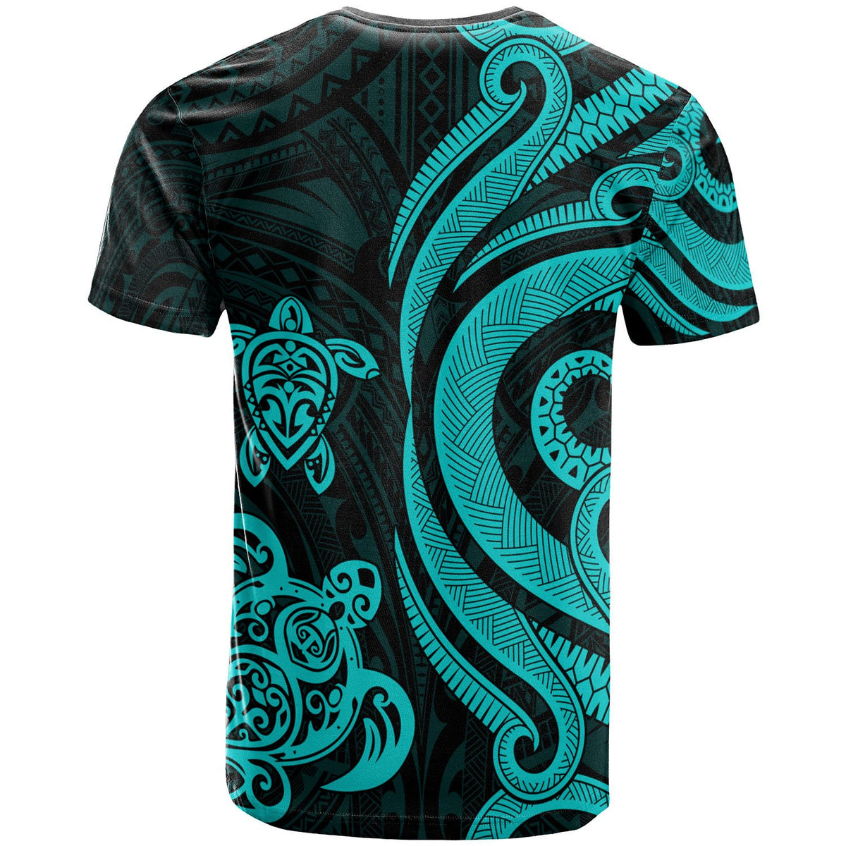 Fiji Polynesian T Shirt Turquoise Tentacle Turtle Crest - Polynesian Pride