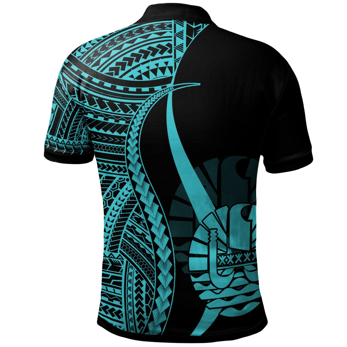 Tahiti Custom Polo Shirt Turquoise Polynesian Tentacle Tribal Pattern - Polynesian Pride
