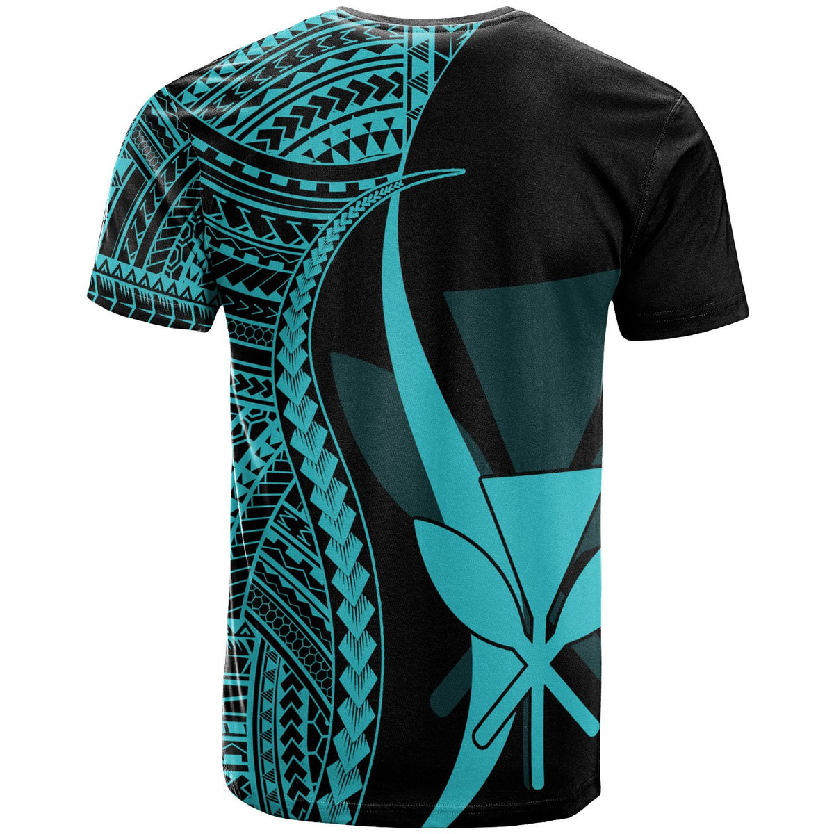 Hawaii T Shirt Kanaka Maoli Turquoise Polynesian Tentacle Tribal Pattern - Polynesian Pride
