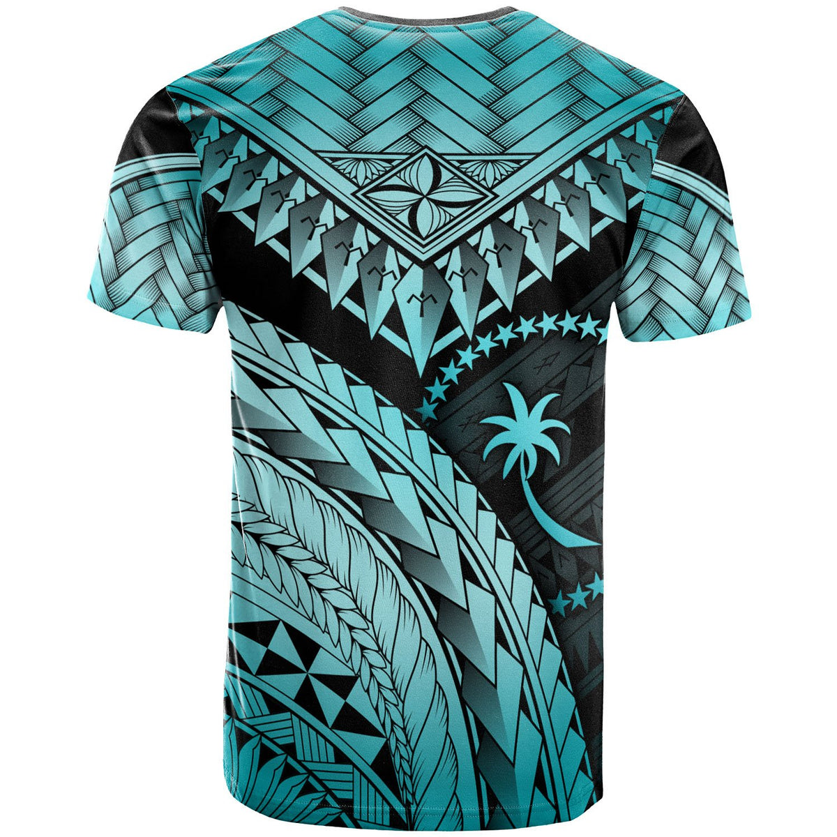 Chuuk T Shirt Turquoise Polynesian Necklace and Lauhala - Polynesian Pride