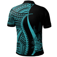 New Caledonia Custom Polo Shirt Turquoise Polynesian Tentacle Tribal Pattern - Polynesian Pride