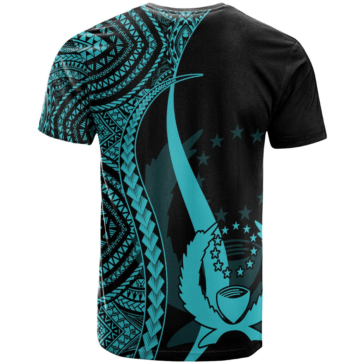 Pohnpei Custom T Shirt Turquoise Micronesian Tentacle Tribal Pattern - Polynesian Pride