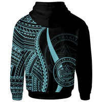 Palau Zip up Hoodie Turquosie Tentacle Tribal Pattern - Polynesian Pride