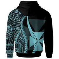 Wallis and Futuna Hoodie Turquoise Tentacle Tribal Pattern - Polynesian Pride