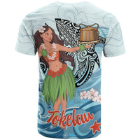 Tokelau T Shirt Polynesian Girls With Shark - Polynesian Pride
