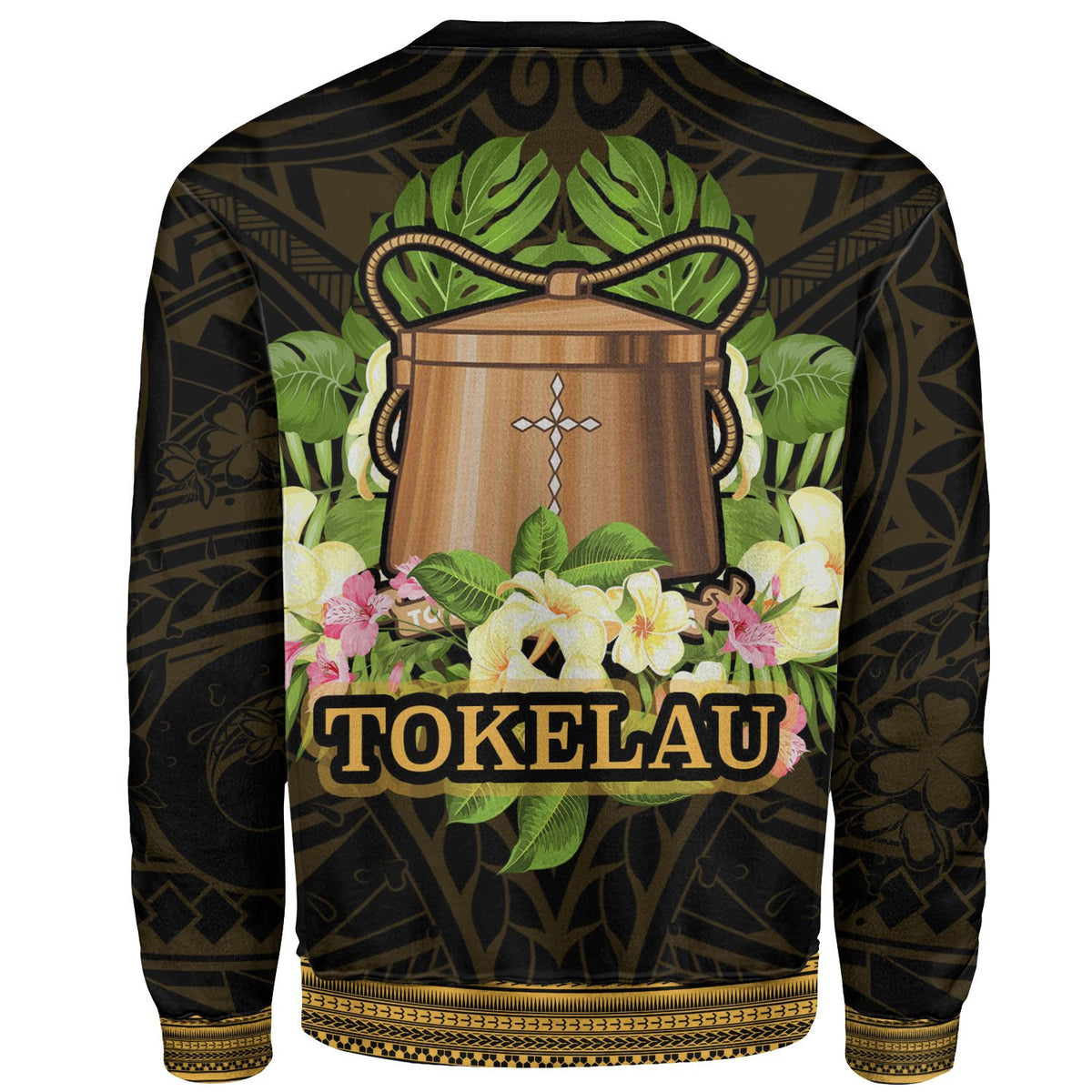 Tokelau Sweatshirt - Polynesian Gold Patterns Collection - Polynesian Pride