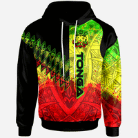 Tonga Hoodie Reggage Color Symmetry Style Unisex Black - Polynesian Pride