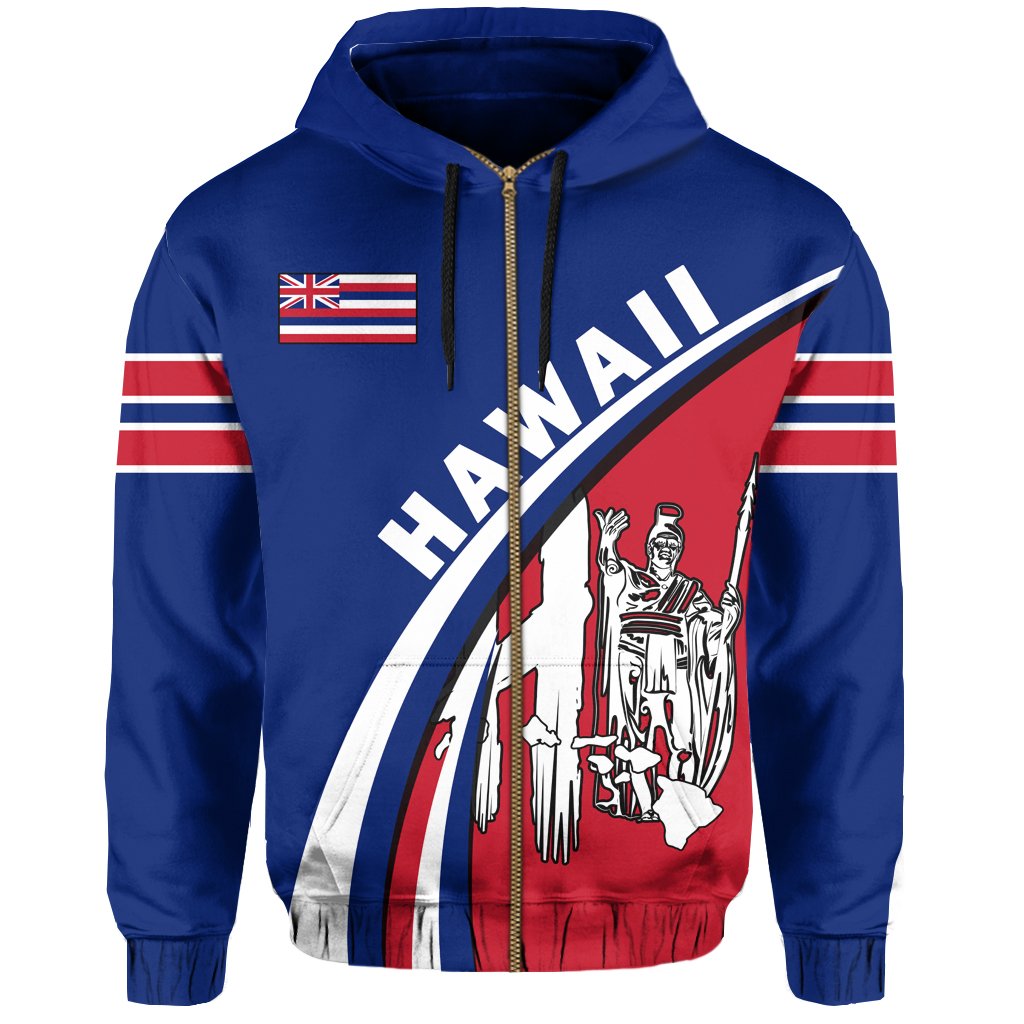 Hawaii National Flag Zip up Hoodie up Style - Polynesian Pride