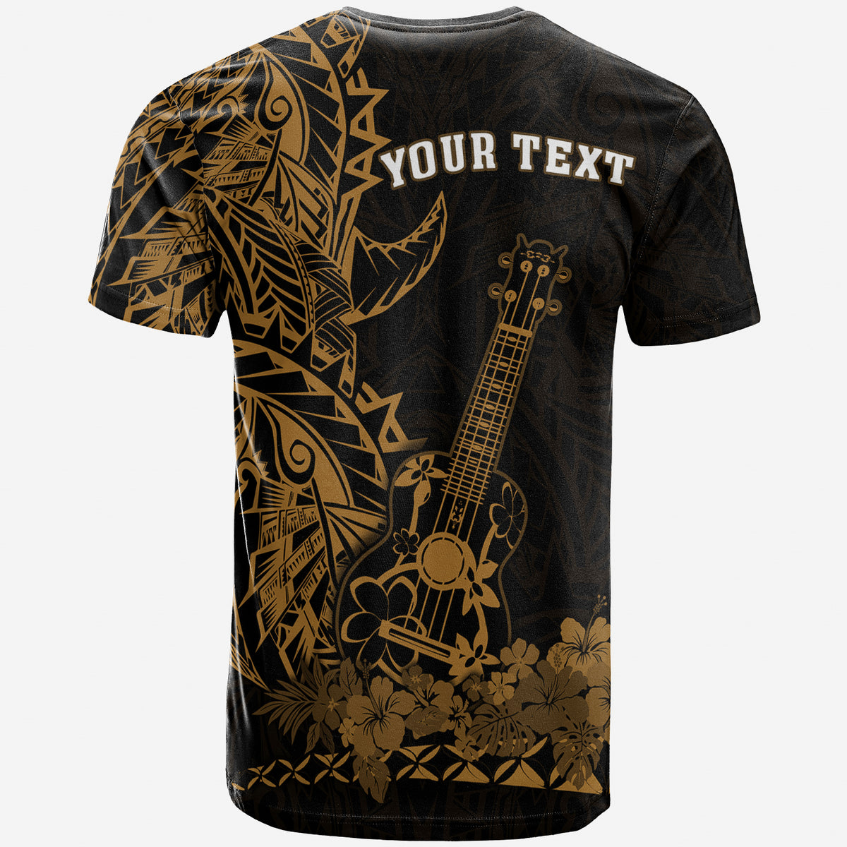 Custom Hawaii Polynesian T Shirt Ukulele Gold LT13 - Polynesian Pride