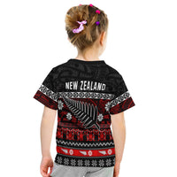 (Custom Personalised) New Zealand Silver Fern Christmas T Shirt Kid Maori Meri Kirihimete LT13 - Polynesian Pride