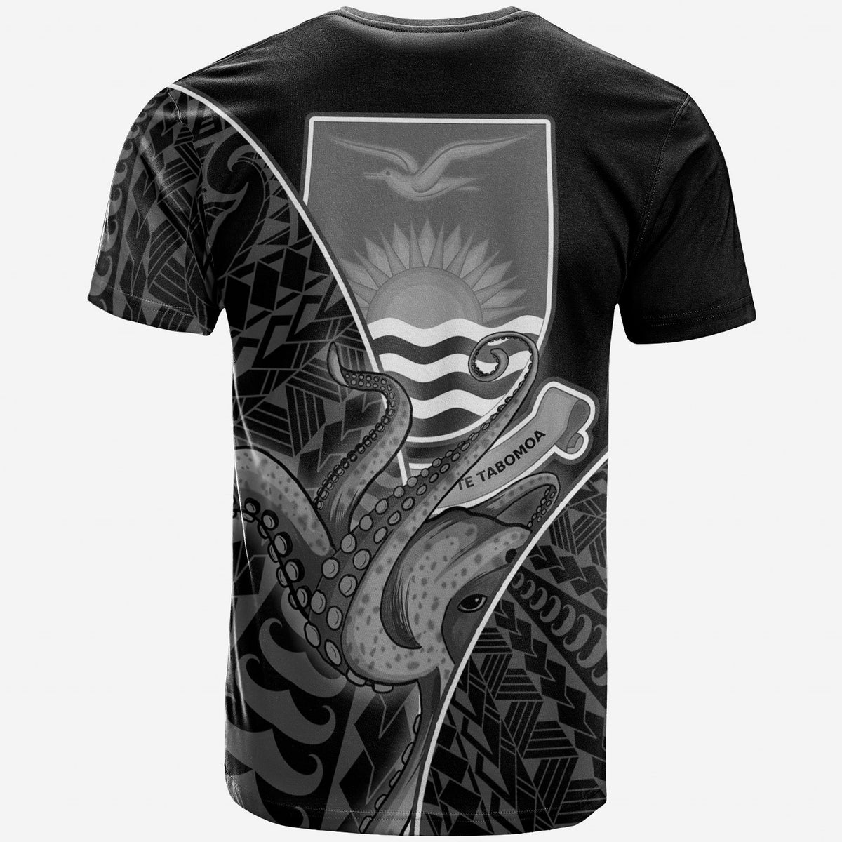 Kiribati T Shirt Octopus Style White Color - Polynesian Pride