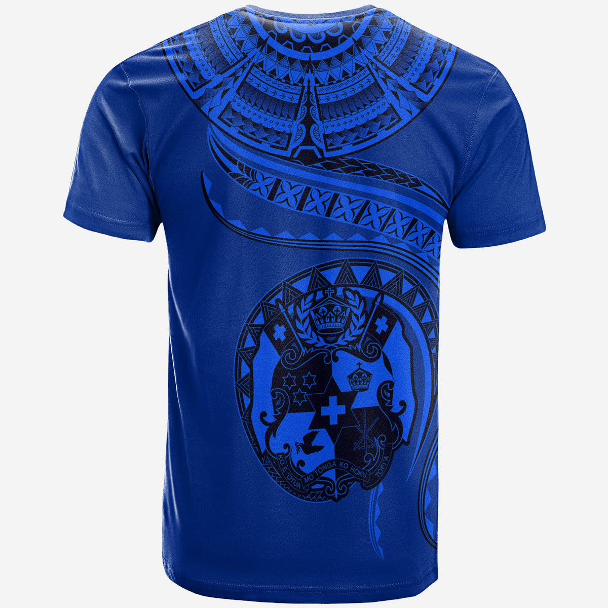 (TOKO ofA) Tonga Polynesian T Shirt Tonga Waves Blue LT13 - Polynesian Pride