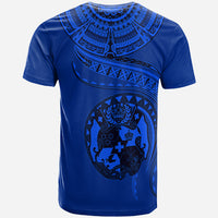 (TOKO ofA) Tonga Polynesian T Shirt Tonga Waves Blue LT13 - Polynesian Pride