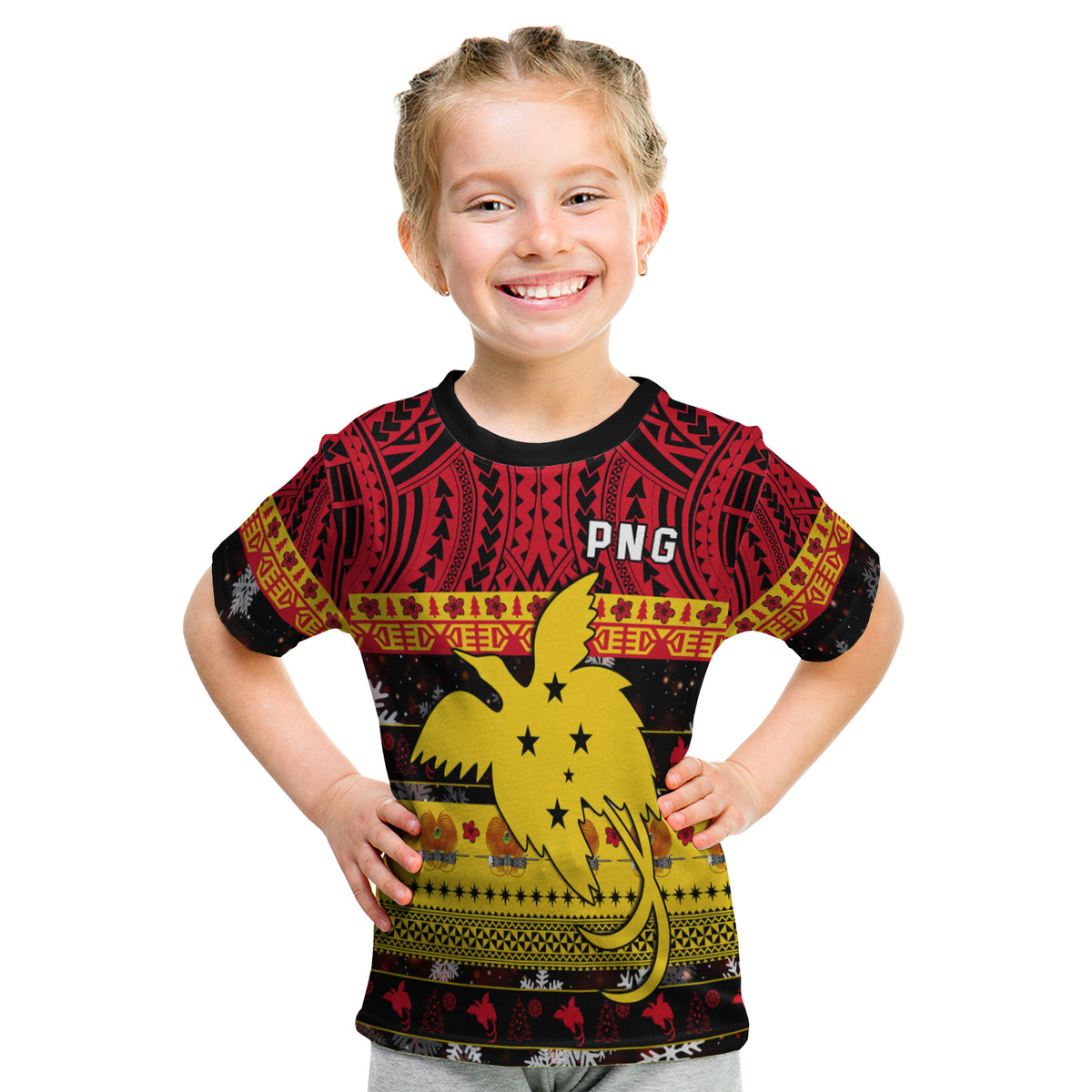 Papua New Guinea Christmas T Shirt Kid Raggiana Loved LT13 - Polynesian Pride
