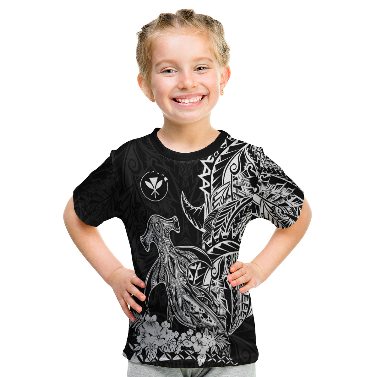 Hawaii Polynesian T Shirt Kid Wild Hammerhead Sharks LT13 - Polynesian Pride